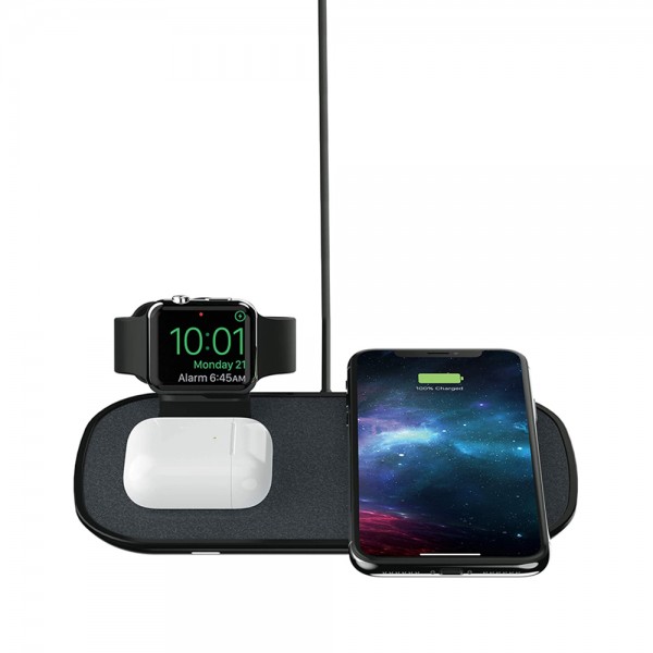 Mophie 3 in 1 Wireless Charge Pad - Qi Wireless 7.5W Charging Pad for iPhone, Airpods, and Apple Watch